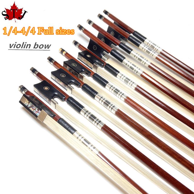 Violin Rosin Bow - 10pcs Nice balance Brazilwood 4/4,3/4,1/2,1/4 violin