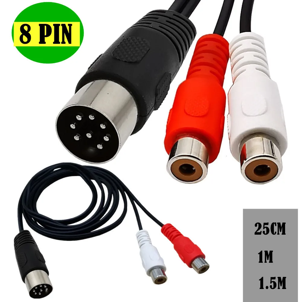 Din 8 Pin to 2RCA Cable 8Pin D - огляд і ціна Audio Music Instrumental