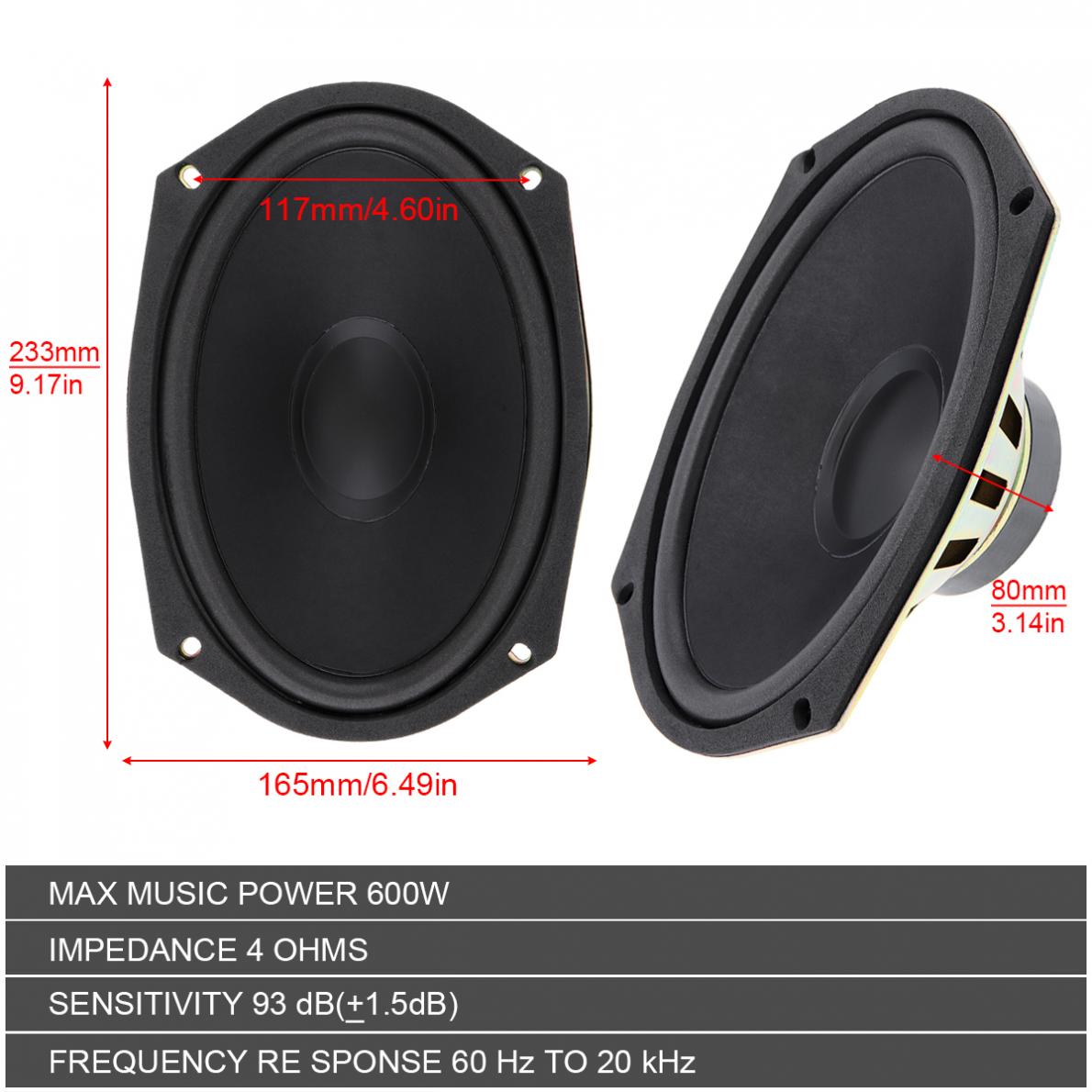 1 / 2 Piece 6x9 Inch 600W Univ - огляд і ціна Audio X Music