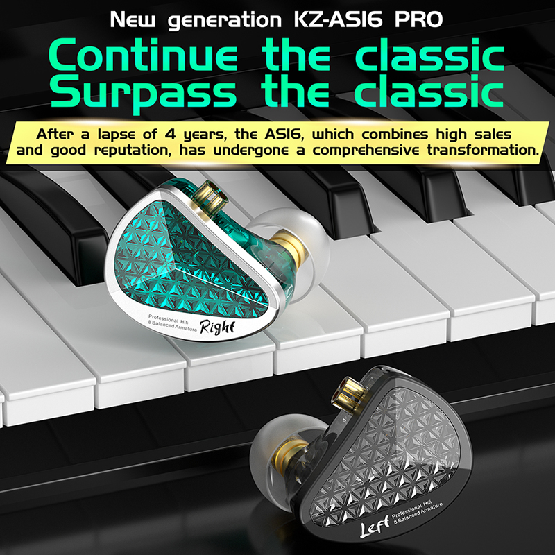 KZ AS16 PRO Wired Headphone 8B - огляд і ціна Music Audio Pro